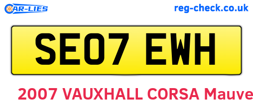SE07EWH are the vehicle registration plates.