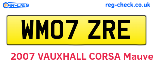 WM07ZRE are the vehicle registration plates.