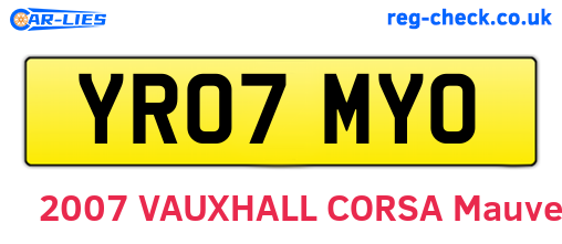 YR07MYO are the vehicle registration plates.