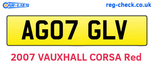 AG07GLV are the vehicle registration plates.
