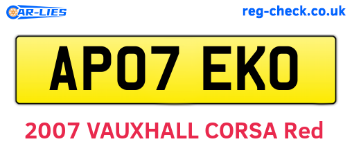 AP07EKO are the vehicle registration plates.