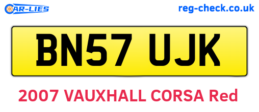 BN57UJK are the vehicle registration plates.