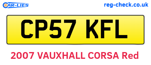 CP57KFL are the vehicle registration plates.