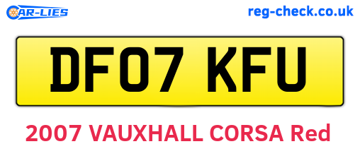 DF07KFU are the vehicle registration plates.