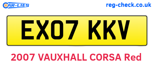 EX07KKV are the vehicle registration plates.