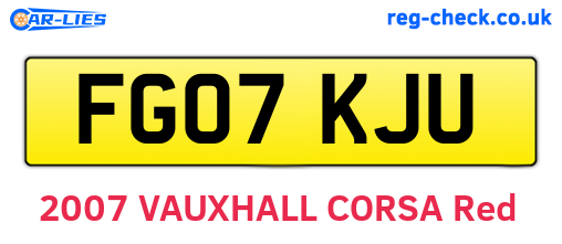 FG07KJU are the vehicle registration plates.