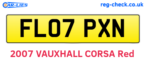 FL07PXN are the vehicle registration plates.