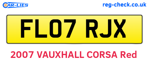 FL07RJX are the vehicle registration plates.