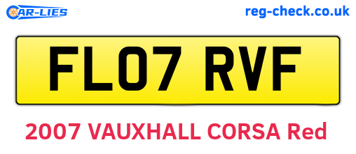 FL07RVF are the vehicle registration plates.