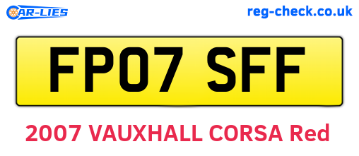 FP07SFF are the vehicle registration plates.