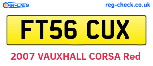 FT56CUX are the vehicle registration plates.