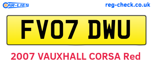 FV07DWU are the vehicle registration plates.