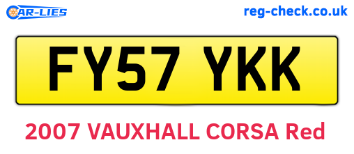 FY57YKK are the vehicle registration plates.