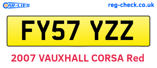 FY57YZZ are the vehicle registration plates.