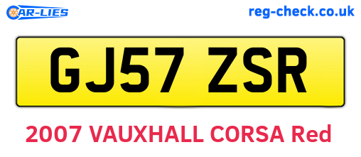 GJ57ZSR are the vehicle registration plates.