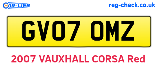 GV07OMZ are the vehicle registration plates.