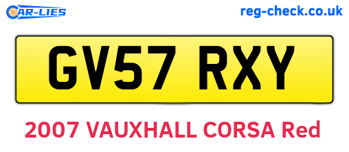 GV57RXY are the vehicle registration plates.