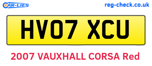HV07XCU are the vehicle registration plates.