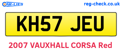 KH57JEU are the vehicle registration plates.