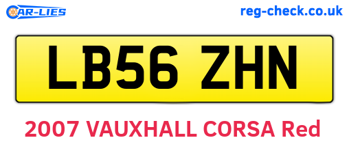LB56ZHN are the vehicle registration plates.