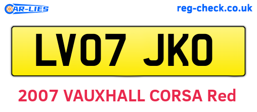 LV07JKO are the vehicle registration plates.