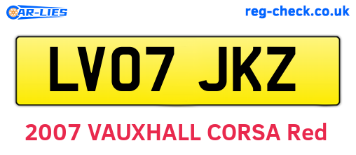 LV07JKZ are the vehicle registration plates.