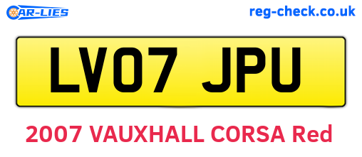 LV07JPU are the vehicle registration plates.
