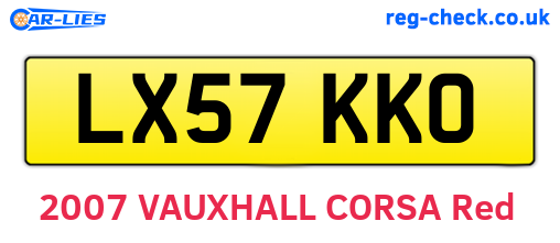 LX57KKO are the vehicle registration plates.