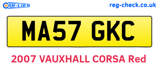 MA57GKC are the vehicle registration plates.