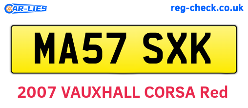MA57SXK are the vehicle registration plates.
