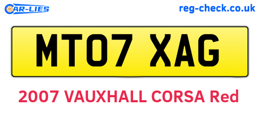 MT07XAG are the vehicle registration plates.