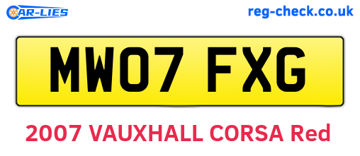 MW07FXG are the vehicle registration plates.