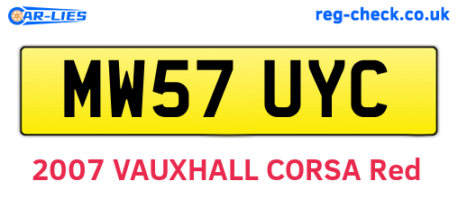 MW57UYC are the vehicle registration plates.