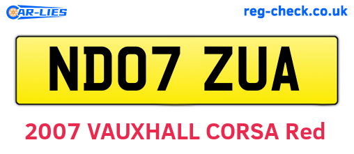 ND07ZUA are the vehicle registration plates.