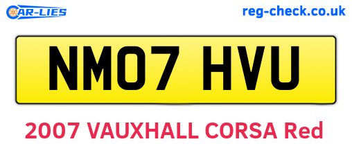 NM07HVU are the vehicle registration plates.