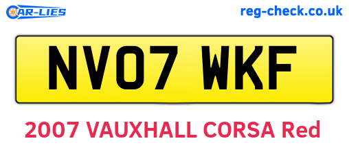 NV07WKF are the vehicle registration plates.