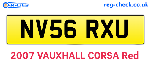 NV56RXU are the vehicle registration plates.