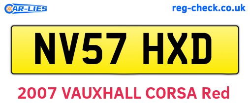 NV57HXD are the vehicle registration plates.