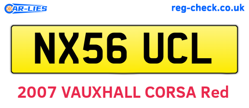 NX56UCL are the vehicle registration plates.