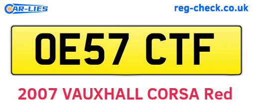 OE57CTF are the vehicle registration plates.