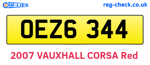 OEZ6344 are the vehicle registration plates.