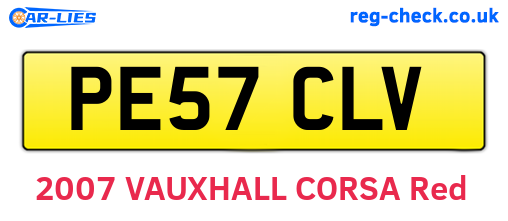 PE57CLV are the vehicle registration plates.