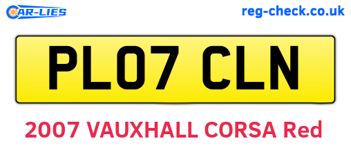 PL07CLN are the vehicle registration plates.