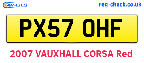 PX57OHF are the vehicle registration plates.