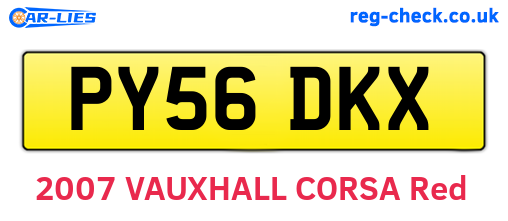PY56DKX are the vehicle registration plates.