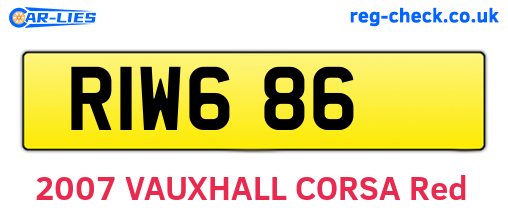 RIW686 are the vehicle registration plates.