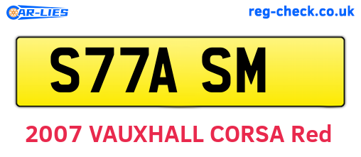 S77ASM are the vehicle registration plates.