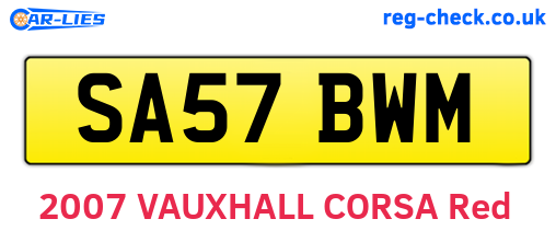 SA57BWM are the vehicle registration plates.