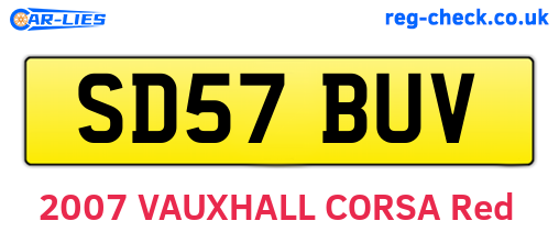 SD57BUV are the vehicle registration plates.