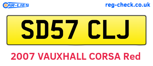 SD57CLJ are the vehicle registration plates.